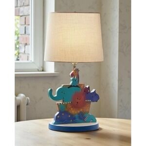 Vintage Noah's Ark Table Lamp Nursery Made in USA Wood Kids Line 15" *BASE ONLY